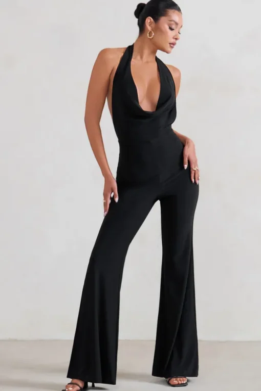 Rhyla | Black Cowl Neck Jumpsuit