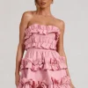 Rosette | Blush Ruffled Bandeau Mini Dress