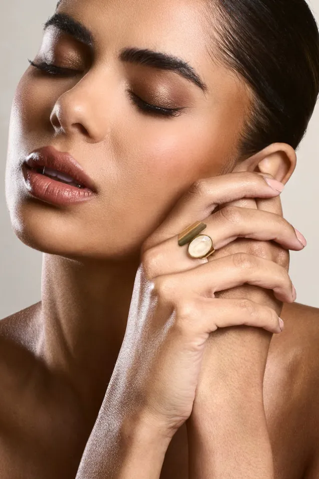 Roxi | Gold Pendant Wrap Ring