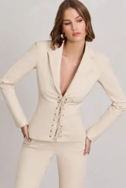Runway Ready | Stone Laced Corset Tailored Blazer
