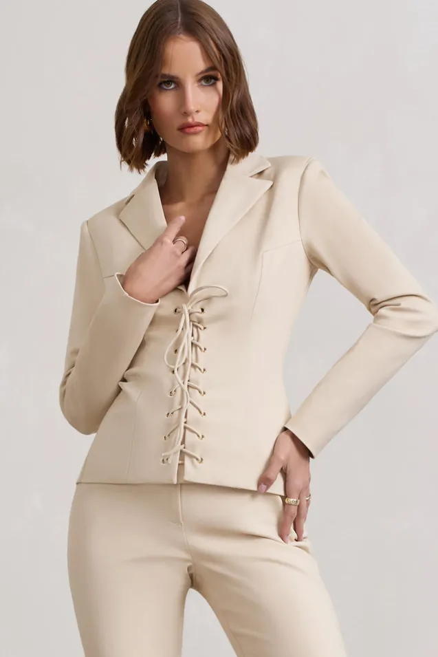 Runway Ready | Stone Laced Corset Tailored Blazer