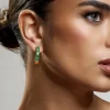 Rylie | Emerald Hoop Earrings