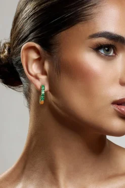Rylie | Emerald Hoop Earrings