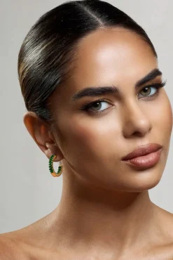 Rylie | Emerald Hoop Earrings