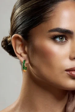 Rylie | Emerald Hoop Earrings