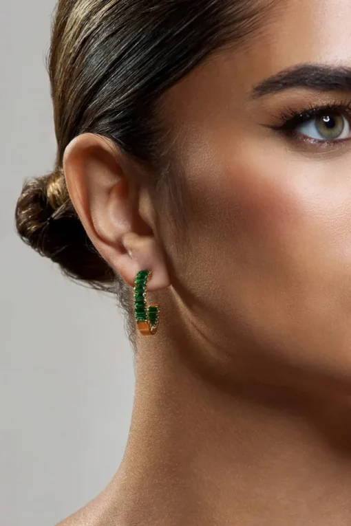 Rylie | Emerald Hoop Earrings