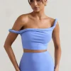 Sami | Blue Twisted Asymmetric Crop Top