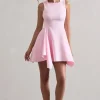 Scout | Pink Sleeveless Draped Hem Mini Dress