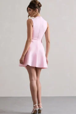 Scout | Pink Sleeveless Draped Hem Mini Dress