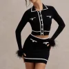 Seine | Black Knit Mini Skirt
