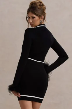 Seine | Black Knit Mini Skirt