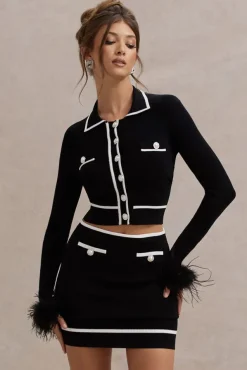 Seine | Black Knit Mini Skirt