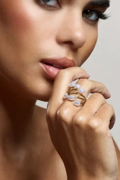Shiraz | Gold Cluster Ring With Pearls