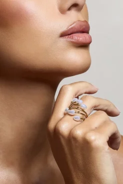 Shiraz | Gold Cluster Ring With Pearls