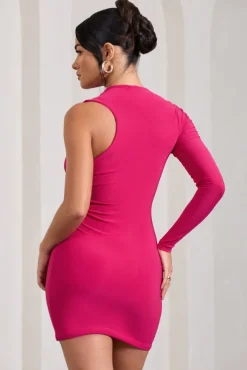 Siren | Hot Pink One Shoulder Bodycon Mini Dress