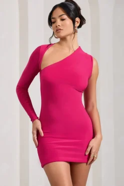 Siren | Hot Pink One Shoulder Bodycon Mini Dress
