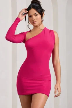 Siren | Hot Pink One Shoulder Bodycon Mini Dress