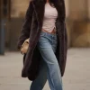 Slopeside | Brown Long Belted Faux Fur Coat