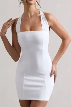 Soul | White Bodycon Halter-Neck Mini Dress
