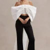 Souvenir | White Satin Top With Oversized Bow