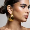 Splendor | Gold Textured Chunky Hoop Earrings
