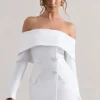 Tara | White Bardot Tailored Blazer Dress