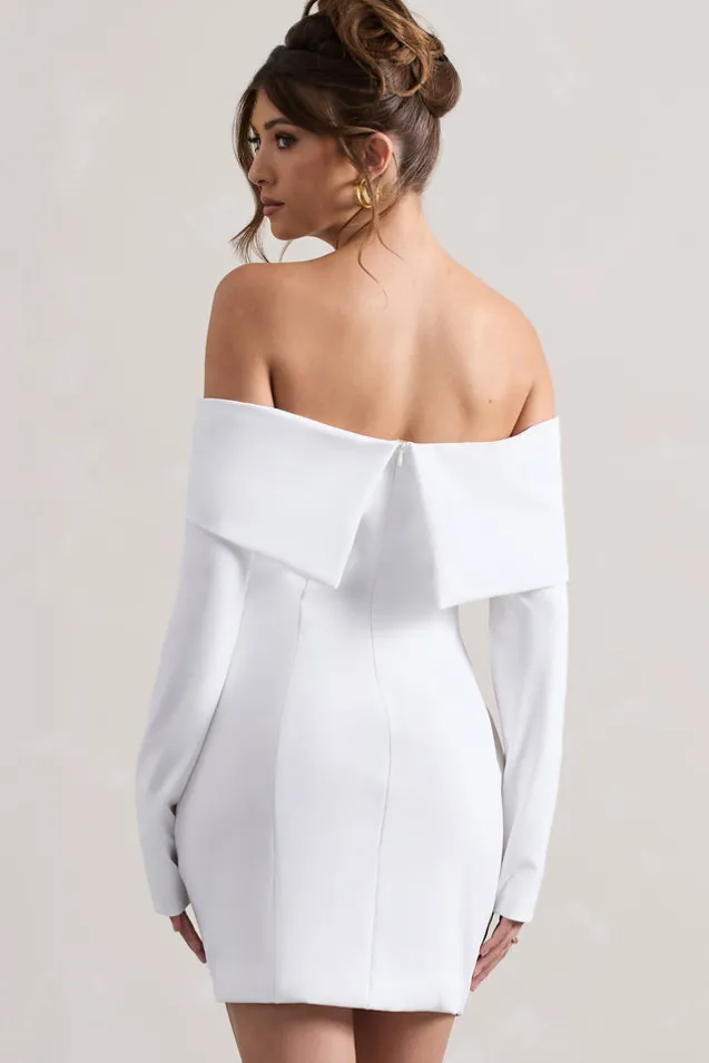Tara | White Bardot Tailored Blazer Dress