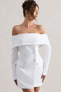 Tara | White Bardot Tailored Blazer Dress