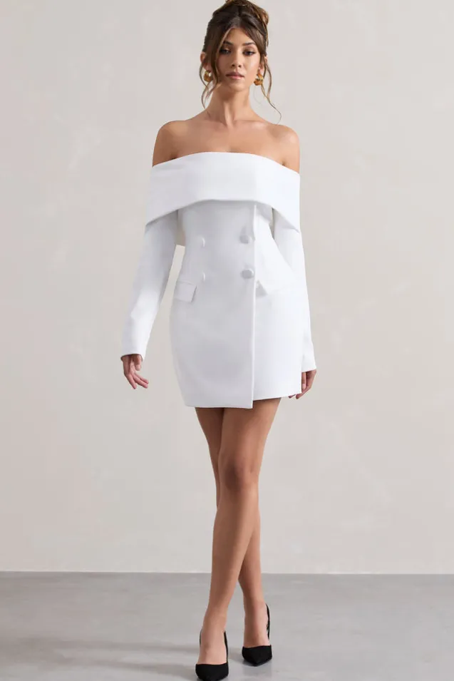 Tara | White Bardot Tailored Blazer Dress