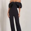 Time Will Tell | Black Off The Shoulder Wide Leg Jumpsuit