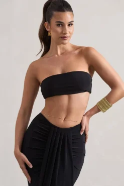 Vada | Black Bandeau Crop Top