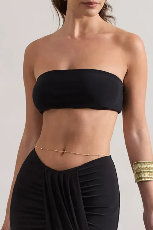 Vada | Black Bandeau Crop Top