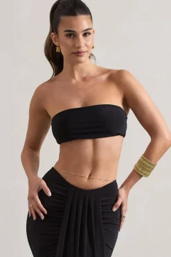 Vada | Black Bandeau Crop Top