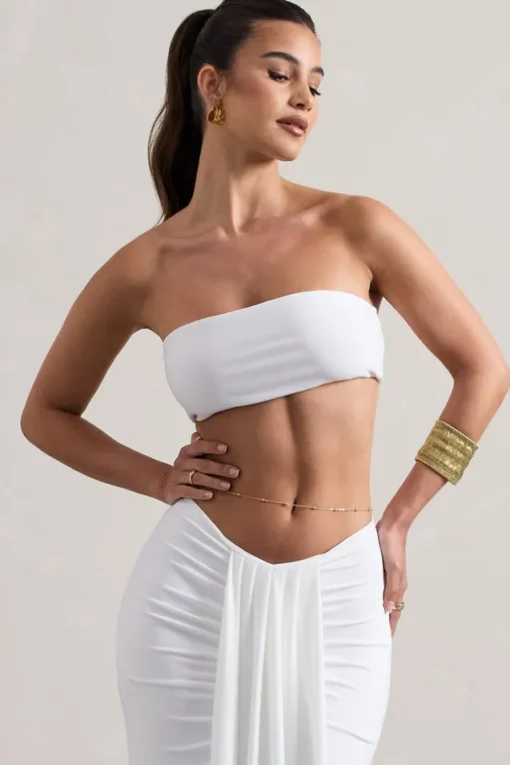 Vada | White Bandeau Crop Top