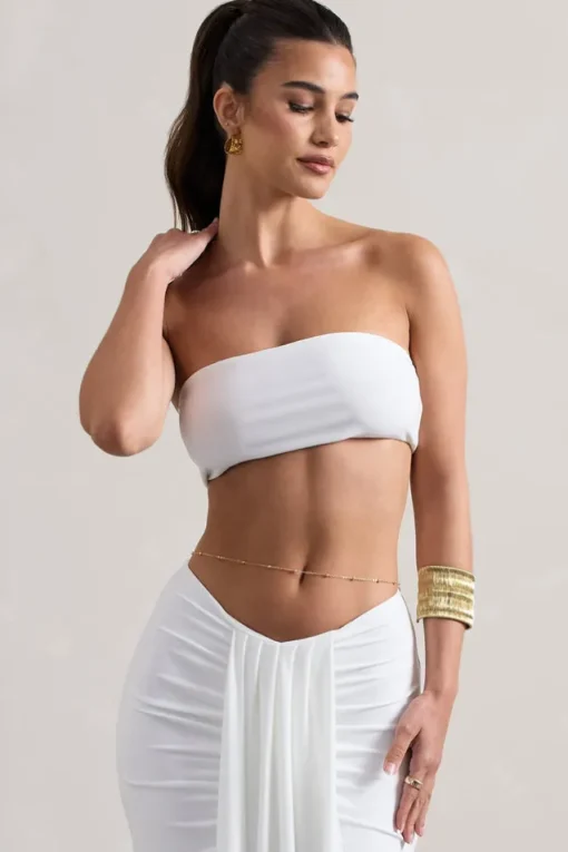 Vada | White Bandeau Crop Top