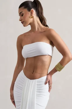 Vada | White Bandeau Crop Top