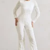 Vesper | White Sequin Wide-Leg Jumpsuit