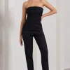 Walk That Walk | Black High-Waisted Flared-Leg Trousers