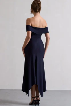 Windsor | Navy Bardot Midi Dress