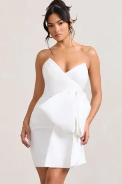 Winner | White Bandeau Mini Dress With Oversized Bow