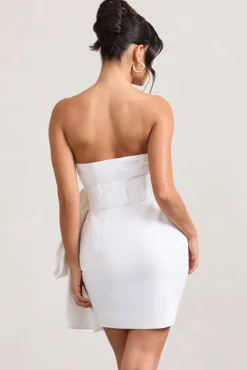 Winner | White Bandeau Mini Dress With Oversized Bow