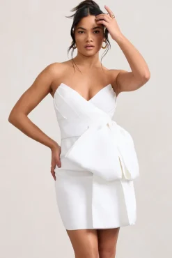 Winner | White Bandeau Mini Dress With Oversized Bow