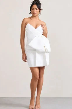 Winner | White Bandeau Mini Dress With Oversized Bow