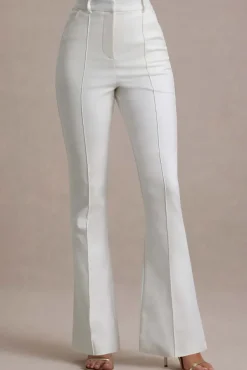 Wonder Woman | White High Waist Straight Leg Trousers With Hem Split