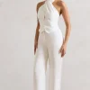 Your Way | Cream Satin Wide-Leg Trousers