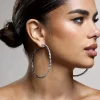 Zaida | Silver Diamante Hoop Earrings